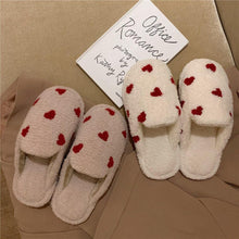 Load image into Gallery viewer, Cotton Slippers Women's Autumn Winter Fashion Style Plush Indoor Warm Women's Shoes Warm Slippers Memory Foam Cotton Home Slippers Soft Plush House Heart Cute Design Slippers
