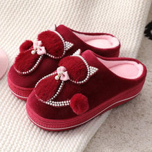 将图片加载到图库查看器，Cotton Women Cute Slippers Indoor Shoes For Women Winter Home Slippers Warm Footwear Winter Cotton Slippers Memory Foam House Slippers Cozy Fluffy Bedroom Couples Slippers
