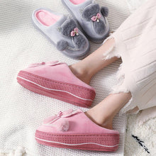 将图片加载到图库查看器，Cotton Women Cute Slippers Indoor Shoes For Women Winter Home Slippers Warm Footwear Winter Cotton Slippers Memory Foam House Slippers Cozy Fluffy Bedroom Couples Slippers
