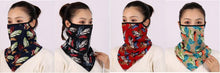 Load image into Gallery viewer, Cotton Women Mask Scarf Face Mascarillas Wraps Floral Print Lady Warm Neck Scarves Foulard Bandana Reusable Outdoor Riding Masks Scarf Neck Gaiter Headwear Headband Head Wrap Scarf Mask Neck Ear Warmers Headbands Perfect Bandana
