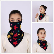 Load image into Gallery viewer, Cotton Women Mask Scarf Face Mascarillas Wraps Floral Print Lady Warm Neck Scarves Foulard Bandana Reusable Outdoor Riding Masks Scarf Neck Gaiter Headwear Headband Head Wrap Scarf Mask Neck Ear Warmers Headbands Perfect Bandana
