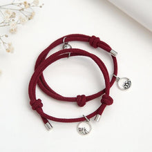 Load image into Gallery viewer, Couples Bracelets Best Friend Attract Women Men Bracelet Red Blue Rope Weaving Magnet Attract Long-Distance Couples Bracelet Mutual Attraction Matching Braided Rope Bracelet Promise Friendship Bracelet Gifts For Boyfriend Girlfriend

