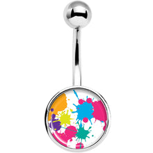 Load image into Gallery viewer, Pink Green Blue Color Splash Belly Ring

