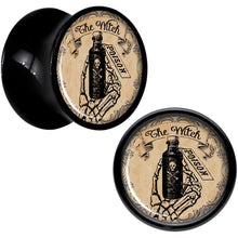 Load image into Gallery viewer, Witches Brew Poison Potion Halloween Black Acrylic Plug Set 0G to 20mm
