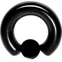 Load image into Gallery viewer, 2G 9/16 White Faux Opal 8mm Disc Black IP BCR Captive Ring
