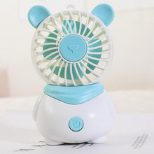 将图片加载到图库查看器，Creative Cartoon Bear Desktop Mini Fans Big Wind Desktop Portable USB Charging Handheld Fan Portable Air Conditioning Handheld Cooling Fan Charging Usb Fan Portable Handheld Fan
