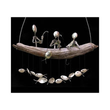 Load image into Gallery viewer, Creative Fishing Man Spoon Fish Sculptures Wind Chime Home Bedroom Painted Fish Mobile Tropical Fish Home Decor  Yard Garden Hanging Ornament Decoration
