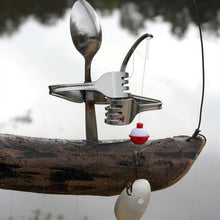Load image into Gallery viewer, Creative Fishing Man Spoon Fish Sculptures Wind Chime Home Bedroom Painted Fish Mobile Tropical Fish Home Decor  Yard Garden Hanging Ornament Decoration
