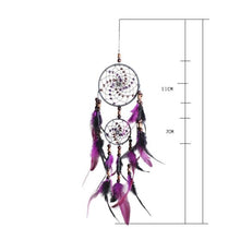 Load image into Gallery viewer, Creative Handmade Five-ring Dream Catcher Pendant Living Room Bedroom Decor Beautiful Hanging Ornament Elegant Wall Art Decoration For Windows Balcony Bedroom &amp; Wedding Party Gift For Girls  Kids
