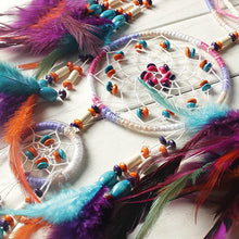 Load image into Gallery viewer, Creative Handmade Five-ring Dream Catcher Pendant Living Room Bedroom Decor Beautiful Hanging Ornament Elegant Wall Art Decoration For Windows Balcony Bedroom &amp; Wedding Party Gift For Girls  Kids
