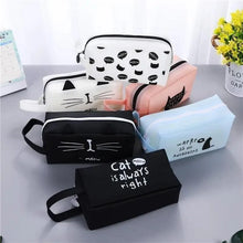 Load image into Gallery viewer, Creative Leather Black Large Capacity  Pencil Pouch For Students Unique Colors Stationery Office Pencil Cases
