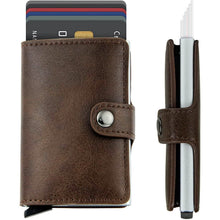 Load image into Gallery viewer, Credit Card Holder RFID Blocking Genuine Leather Vintage Aluminum Business Wallet
