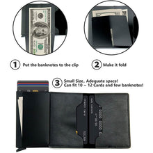 Load image into Gallery viewer, Credit Card Holder RFID Blocking Genuine Leather Vintage Aluminum Business Wallet
