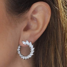 将图片加载到图库查看器，Crescent Moon Earrings Made With Crystals

