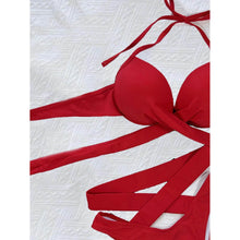 将图片加载到图库查看器，Criss Cross Wrap Push Up Bikini Swimsuit
