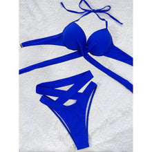 将图片加载到图库查看器，Criss Cross Wrap Push Up Bikini Swimsuit
