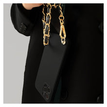 Load image into Gallery viewer, Crossbody Necklace Phone Case for Xiaomi Redmi Note 11 10 9 Pro 11s 10s 9T Mi 11T 10T Strap Leather Bracelet Chain Cover Crossbody Phone Case Black Leather with Gold Chain Unique Design Leather Phone Case
