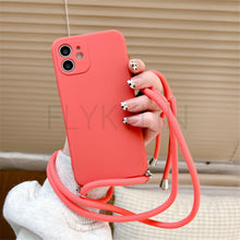 将图片加载到图库查看器，Crossbody Necklace Strap Cord Phone Case For Xiaomi 12 Lite 12t 11 Lite 5g Ne Redmi Note 11 12 Pro A1 10a 10c Soft Cover Silicone Stylish Cord Strap Rope Shell Shockproof Bumper Phone Case Lanyard Cover

