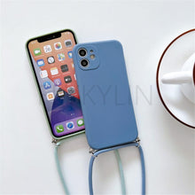 将图片加载到图库查看器，Crossbody Necklace Strap Cord Phone Case For Xiaomi 12 Lite 12t 11 Lite 5g Ne Redmi Note 11 12 Pro A1 10a 10c Soft Cover Silicone Stylish Cord Strap Rope Shell Shockproof Bumper Phone Case Lanyard Cover
