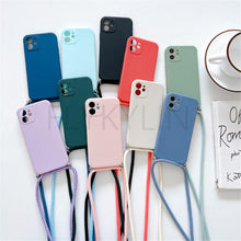将图片加载到图库查看器，Crossbody Necklace Strap Cord Phone Case For Xiaomi 12 Lite 12t 11 Lite 5g Ne Redmi Note 11 12 Pro A1 10a 10c Soft Cover Silicone Stylish Cord Strap Rope Shell Shockproof Bumper Phone Case Lanyard Cover
