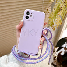 将图片加载到图库查看器，Crossbody Necklace Strap Cord Phone Case For Xiaomi 12 Lite 12t 11 Lite 5g Ne Redmi Note 11 12 Pro A1 10a 10c Soft Cover Silicone Stylish Cord Strap Rope Shell Shockproof Bumper Phone Case Lanyard Cover

