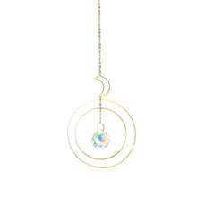Load image into Gallery viewer, Crystal Ball Star Moon Sun Ring Rainbow Catcher Crystal Pendant Hanging Crystal Sun catcher Ornament Prism Stone Beads Ornament Home Window Wind-chimes Car Decoration
