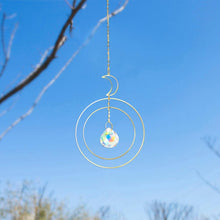 Load image into Gallery viewer, Crystal Ball Star Moon Sun Ring Rainbow Catcher Crystal Pendant Hanging Crystal Sun catcher Ornament Prism Stone Beads Ornament Home Window Wind-chimes Car Decoration
