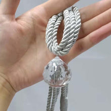 将图片加载到图库查看器，Crystal Bead Curtain Tieback Bling Diamond Bandage Rope Accessories Curtains Holder Buckle Tie Home Decorative Tieback Flower Curtain Clips Buckle with Stretchy Wire Rope For Home Office Decoration
