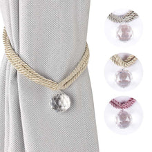 将图片加载到图库查看器，Crystal Bead Curtain Tieback Bling Diamond Bandage Rope Accessories Curtains Holder Buckle Tie Home Decorative Tieback Flower Curtain Clips Buckle with Stretchy Wire Rope For Home Office Decoration

