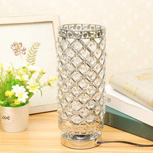 Load image into Gallery viewer, Crystal Bedside Table Lamp Sliver Bedroom Nightstand Light 220v/E27 Bulb Base Decorative Table Lamp Cute Study Lamps for Bedroom Décor Dresser Table Decoration
