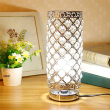 Load image into Gallery viewer, Crystal Bedside Table Lamp Sliver Bedroom Nightstand Light 220v/E27 Bulb Base Decorative Table Lamp Cute Study Lamps for Bedroom Décor Dresser Table Decoration
