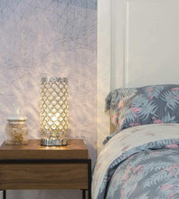 Load image into Gallery viewer, Crystal Bedside Table Lamp Sliver Bedroom Nightstand Light 220v/E27 Bulb Base Decorative Table Lamp Cute Study Lamps for Bedroom Décor Dresser Table Decoration
