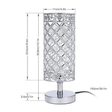 Load image into Gallery viewer, Crystal Bedside Table Lamp Sliver Bedroom Nightstand Light 220v/E27 Bulb Base Decorative Table Lamp Cute Study Lamps for Bedroom Décor Dresser Table Decoration
