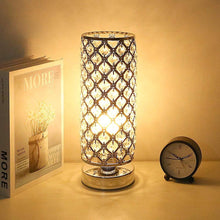 Load image into Gallery viewer, Crystal Bedside Table Lamp Sliver Bedroom Nightstand Light 220v/E27 Bulb Base Decorative Table Lamp Cute Study Lamps for Bedroom Décor Dresser Table Decoration
