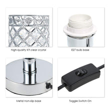 Load image into Gallery viewer, Crystal Bedside Table Lamp Sliver Bedroom Nightstand Light 220v/E27 Bulb Base Decorative Table Lamp Cute Study Lamps for Bedroom Décor Dresser Table Decoration
