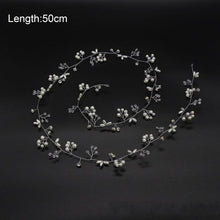 Load image into Gallery viewer, Crystal Pearl Bridal Tiaras Hairbands Hairpins Bridesmaid Diamante Hair Vine Accessories Wedding Jewelry 35cm Headwear Gorgeous Hair Accessories For Women

