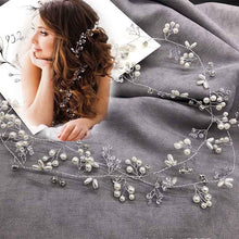 Load image into Gallery viewer, Crystal Pearl Bridal Tiaras Hairbands Hairpins Bridesmaid Diamante Hair Vine Accessories Wedding Jewelry 35cm Headwear Gorgeous Hair Accessories For Women
