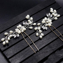 Load image into Gallery viewer, Crystal Pearl Bridal Tiaras Hairbands Hairpins Bridesmaid Diamante Hair Vine Accessories Wedding Jewelry 35cm Headwear Gorgeous Hair Accessories For Women
