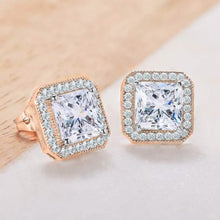 将图片加载到图库查看器，Crystal Princess Halo Stud Earrings
