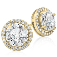 将图片加载到图库查看器，Crystal Round Halo Stud Earrings

