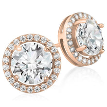 将图片加载到图库查看器，Crystal Round Halo Stud Earrings
