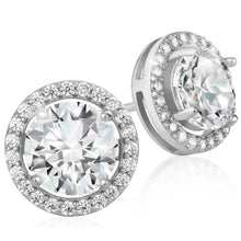 将图片加载到图库查看器，Crystal Round Halo Stud Earrings
