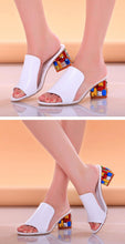 Load image into Gallery viewer, Crystal Sandals Open Toe Square Heels Spring Summer Shoes Sandals Women Footwear Low Block Heels Mules Open Toe Ankle Strap Sandals Square Toe Mixed Colors Beautiful Sandals
