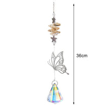 Load image into Gallery viewer, Crystal Wind Star Moon Pendant Handmade Sun Catcher Light Catcher Newly Designed Prism Crystal Colorful Light Prism Chandelier Glass Crystal Pendant Pearl Yarn Gift Handmade Garden Window Wedding Curtain Chandelier
