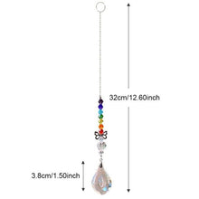 Load image into Gallery viewer, Crystal Wind Star Moon Pendant Handmade Sun Catcher Light Catcher Newly Designed Prism Crystal Colorful Light Prism Chandelier Glass Crystal Pendant Pearl Yarn Gift Handmade Garden Window Wedding Curtain Chandelier
