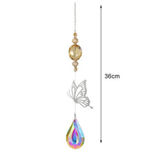 Load image into Gallery viewer, Crystal Wind Star Moon Pendant Handmade Sun Catcher Light Catcher Newly Designed Prism Crystal Colorful Light Prism Chandelier Glass Crystal Pendant Pearl Yarn Gift Handmade Garden Window Wedding Curtain Chandelier
