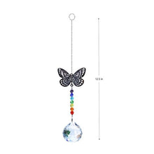 Load image into Gallery viewer, Crystal Wind Star Moon Pendant Handmade Sun Catcher Light Catcher Newly Designed Prism Crystal Colorful Light Prism Chandelier Glass Crystal Pendant Pearl Yarn Gift Handmade Garden Window Wedding Curtain Chandelier
