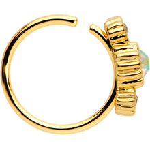 将图片加载到图库查看器，5/16 Aurora CZ Gem Gold IP Fashion Fusion Seamless Circular Ring
