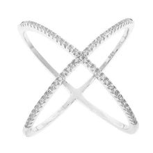 将图片加载到图库查看器，Cubic Zirconia Pave X Ring
