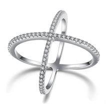 将图片加载到图库查看器，Cubic Zirconia Pave X Ring
